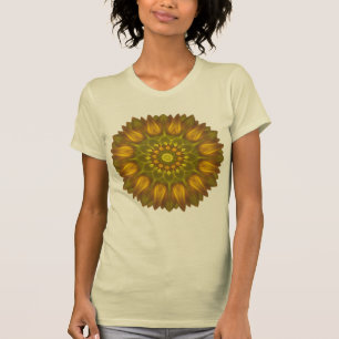 Flower Mandala With Glowing Shades of Yellow T-Shirt