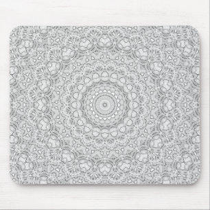 Flower Mandalal_MG_2221 BlackNWhite Mouse Mat