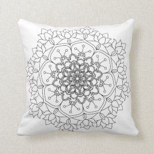 Flower Mandalas. Vintage decorative elements. Orie Cushion