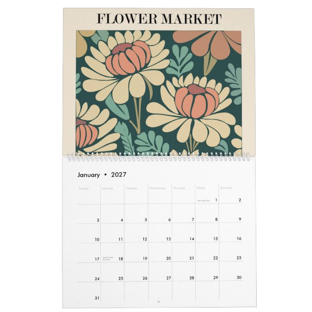 Flower Market 2 Calendar Pretty (Jan 2027)