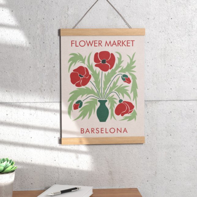 Flower Market  Abstract Retro Poppy Poster (Creator Uploaded)