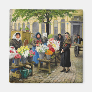 Flower Market at Hojbro Plads Paul Fischer Magnet