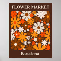 Flower Market Barcelona Retro 60s 70s Floral