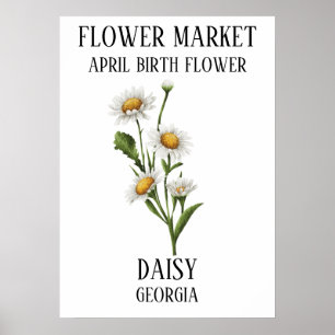 Flower Market Birth flower APRIL Art Print