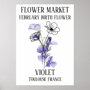 Flower Market Birth flower FEBRUARY Art Print