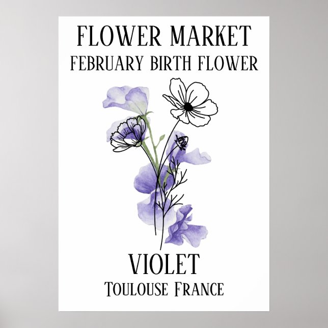 Flower Market Birth flower FEBRUARY Art Print (Front)
