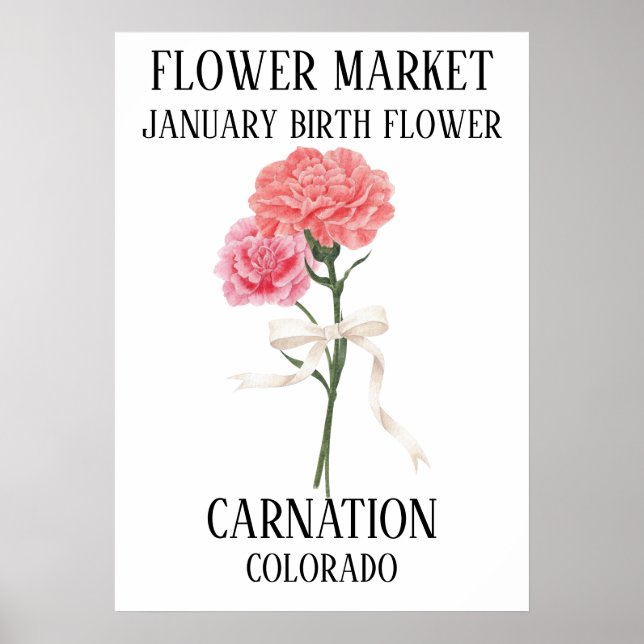 Flower Market Birth flower JANUARY Art Print (Front)