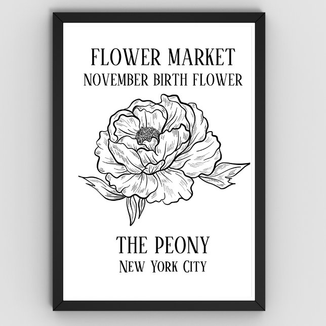 Flower Market Birth flower NOVEMBER Art Print (Flower Market Art Prints for November Birth Month)