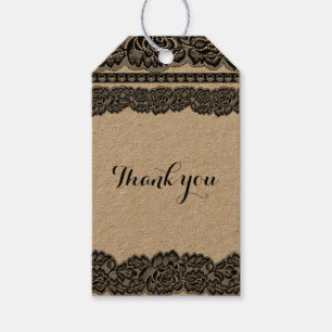 Flower Market Black Roses on Kraft Gift Tags