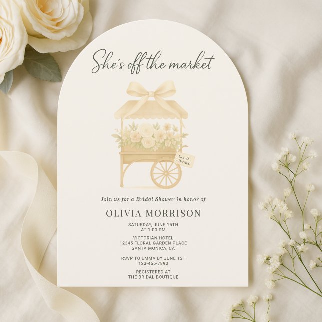 Flower Market Bow Elegant Bridal Shower Invitation (Creator Uploaded)