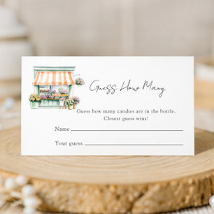 Flower Market Bridal Shower Candy Guess Game Enclosure Card