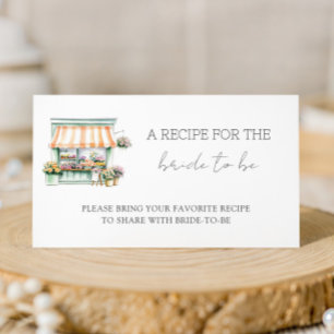 Flower Market Bridal Shower Recipe Enclosure Card