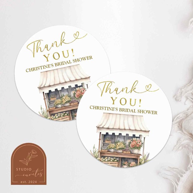 Flower Market Bridal Shower Thank You Sticker (Creator Uploaded)