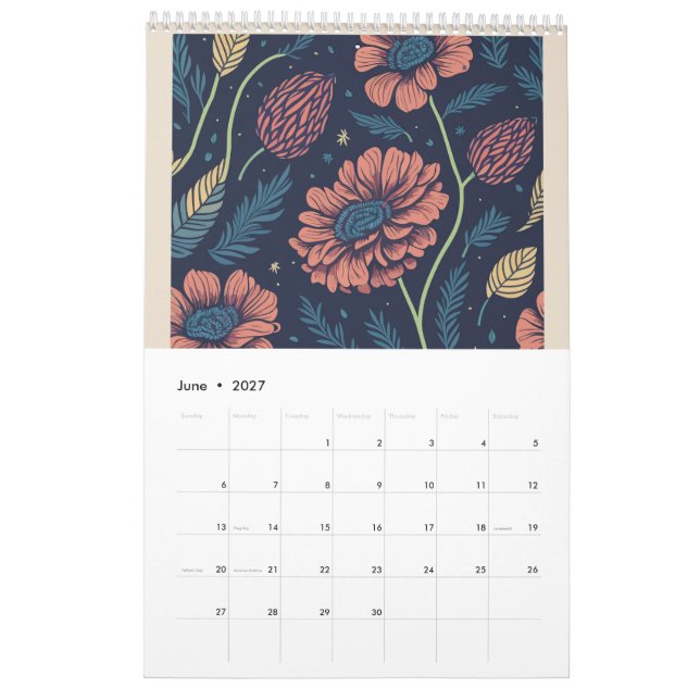 Flower Market Calendar Pretty (Jun 2027)