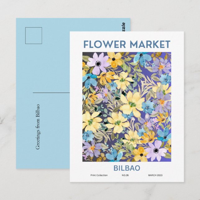 Flower Market Cities of the World Bilbao  Postcard (Front/Back)