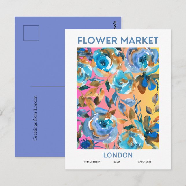 Flower Market Cities of the World London Custom  Postcard (Front/Back)