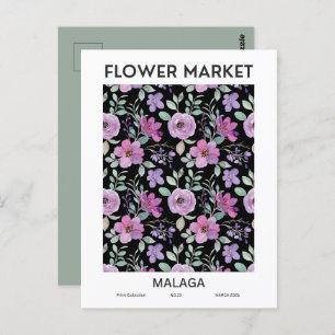 Flower Market Cities of the World Malaga Custom  Postcard