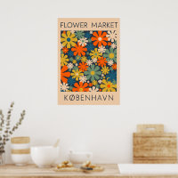 Flower Market Copenhagen Danish Retro Floral Art