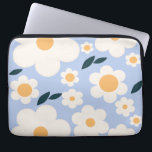 Flower Market Copenhagen Flowers White Blue Floral Laptop Sleeve<br><div class="desc">Flower Market Copenhagen: abstract floral art – retro flowers print – danish pastel with baby blue background and white daisies.</div>