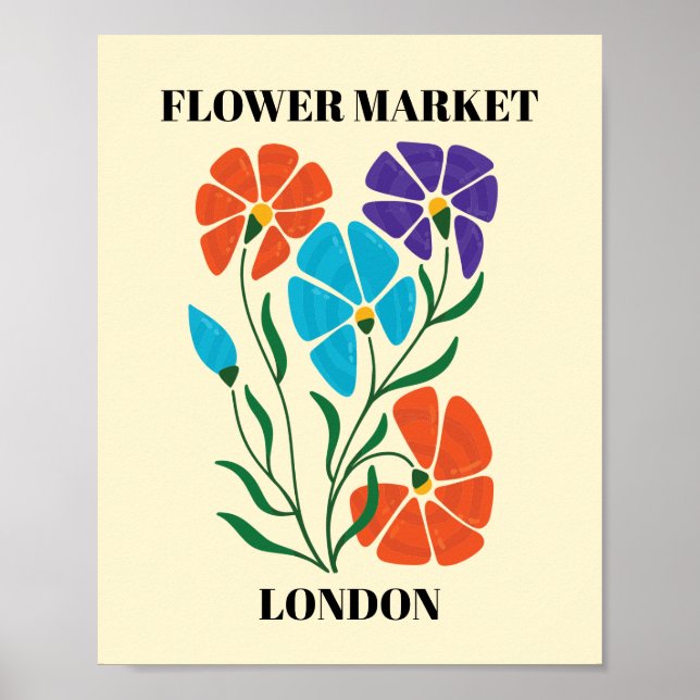 Flower Market Editable London Poster (Front)