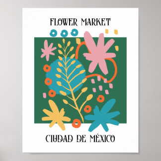 Flower Market Editable Mexico City Poster