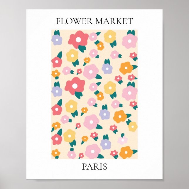 Flower Market Editable Paris Poster (Front)