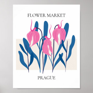 Flower Market Editable Prague Poster