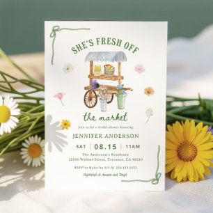 Flower Market Fresh Off The Market Bridal Shower Invitation