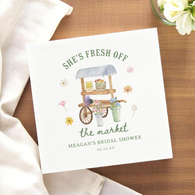 Flower Market Fresh Off The Market Bridal Shower Napkin (Creator Uploaded)