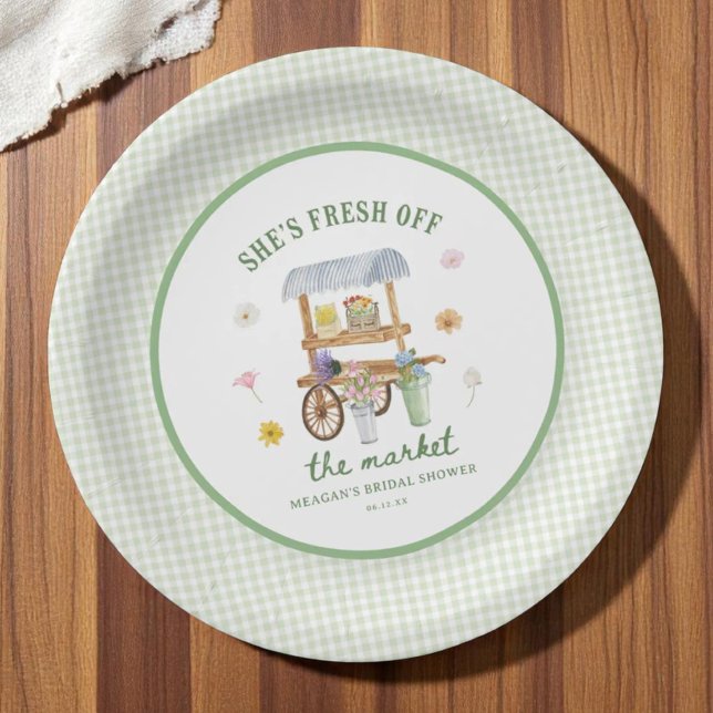 Flower Market Fresh Off The Market Bridal Shower Paper Plate (Creator Uploaded)