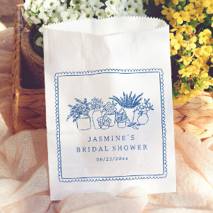 Flower Market Hand Drawn Bridal Shower Thank You Favour Bags