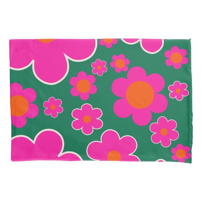 Flower Market Honolulu Modern Decor Retro Flowers Pillowcase (Front)