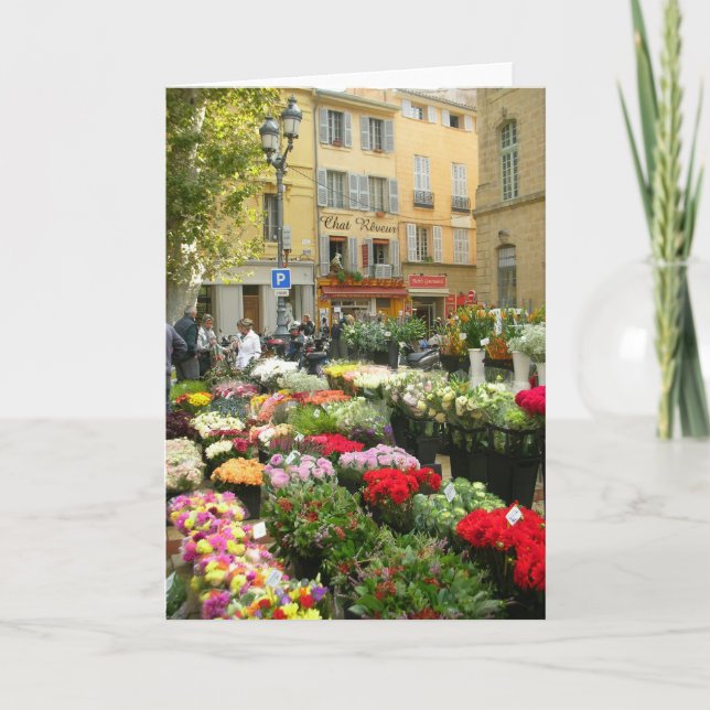 Flower Market in Aix en Provence, France Card (Front)