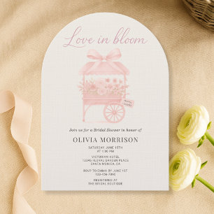 Flower Market Love in Bloom Pink Bridal Shower Invitation
