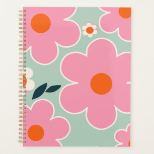 Flower Market Madrid Floral Art Pink Orange Green Planner