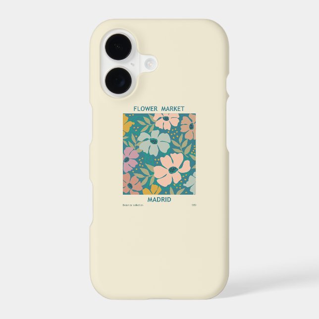 Flower Market Madrid Print iPhone Case (Back)