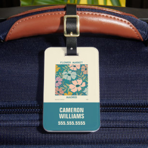 Flower Market Madrid Print Luggage Tag