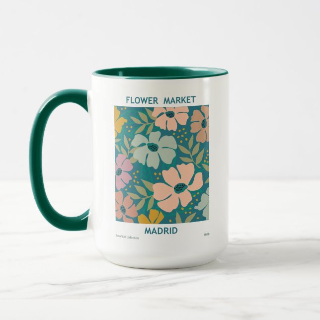 Flower Market Madrid Print Mug (Left)