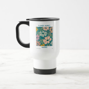Flower Market Madrid Print Travel Mug