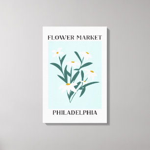 Flower Market Philadelphia White Daisy Floral Canvas Print