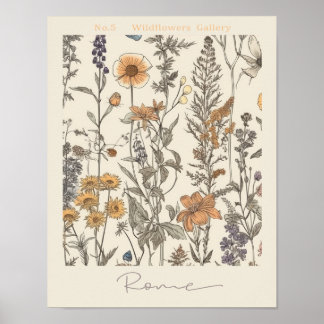 Flower Market Rome No. 3 Botanical Poster