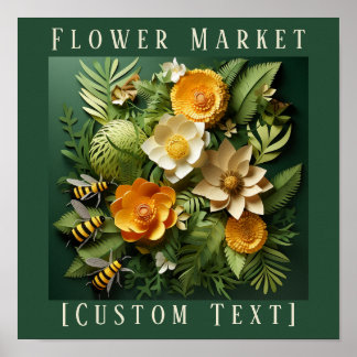 Flower Market Series - Green Poster
