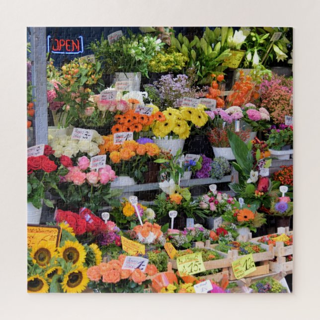 Flower Market -Streets of Germany -20x20 -676 pcs Jigsaw Puzzle (Vertical)