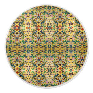 Flower Market Vintage Yellow Wildflower Botanical Ceramic Knob