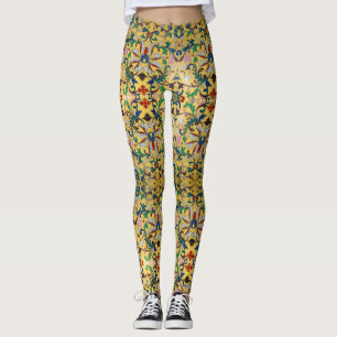 Flower Market Vintage Yellow Wildflower Botanical Leggings