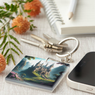 Flower Meadow Castle Keychain