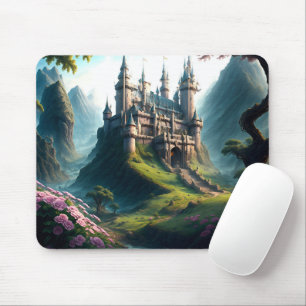 Flower Meadow Castle Mouse Pad