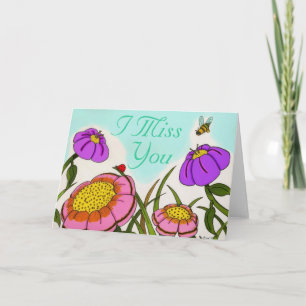 Flower Meadow "I Miss You" Card