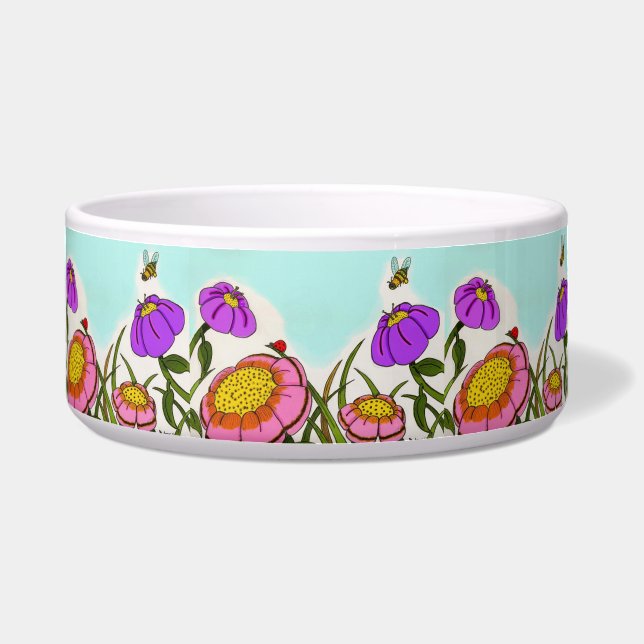 Flower Meadow Pet Bowl (Front)