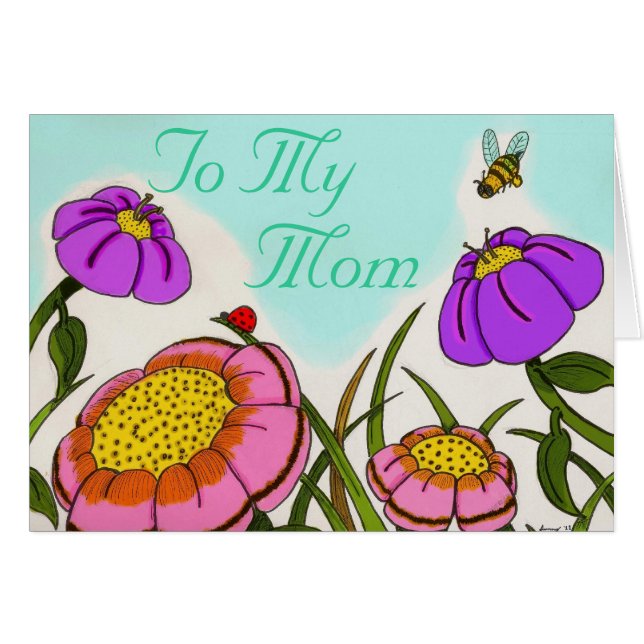 Flower Meadow "To My Mum" Customisable Card (Front Horizontal)